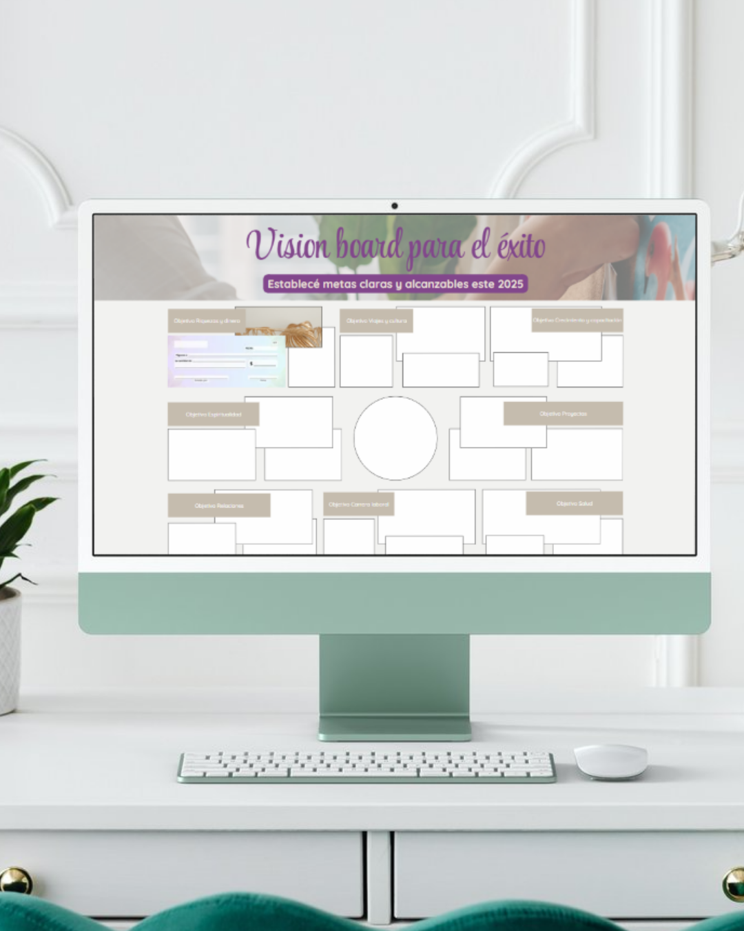 Plantilla de vision board para profesionales con marcas personales